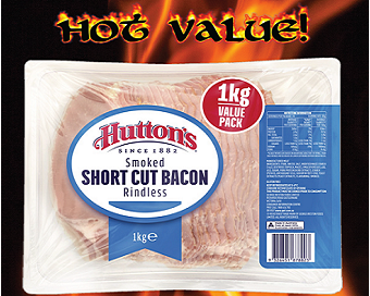HUTTONS SHORT CUT BACON 1KG